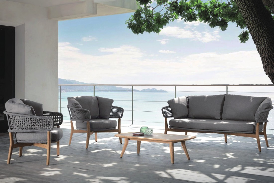 Moon Teak outdoor furniture set.