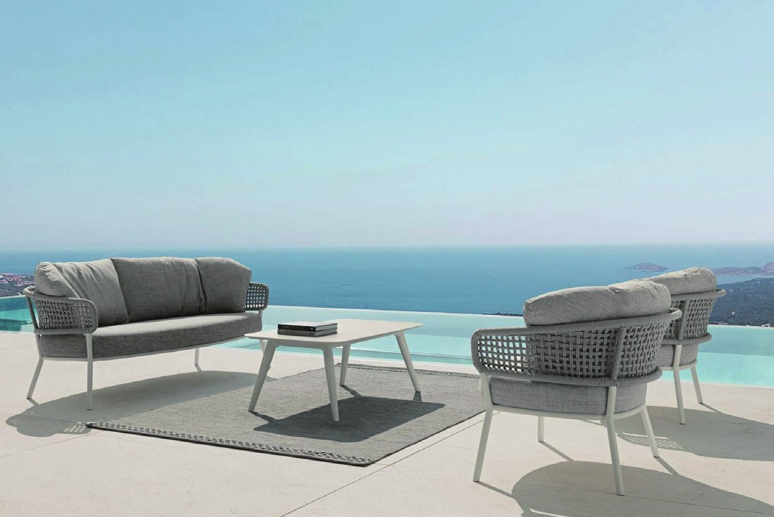 Moon Teak outdoor furniture set.