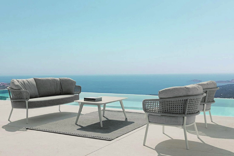Moon Teak outdoor furniture set.
