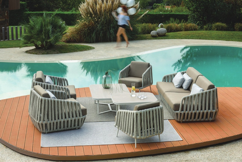 Outdoor patio lounge set.
