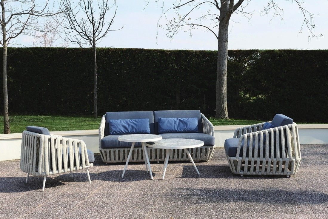 Outdoor patio lounge set.