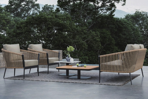 patio lounge set with armchairs