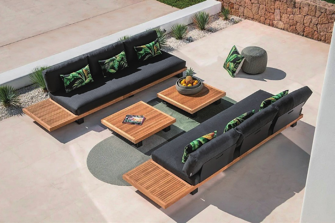Outdoor patio lounge set.