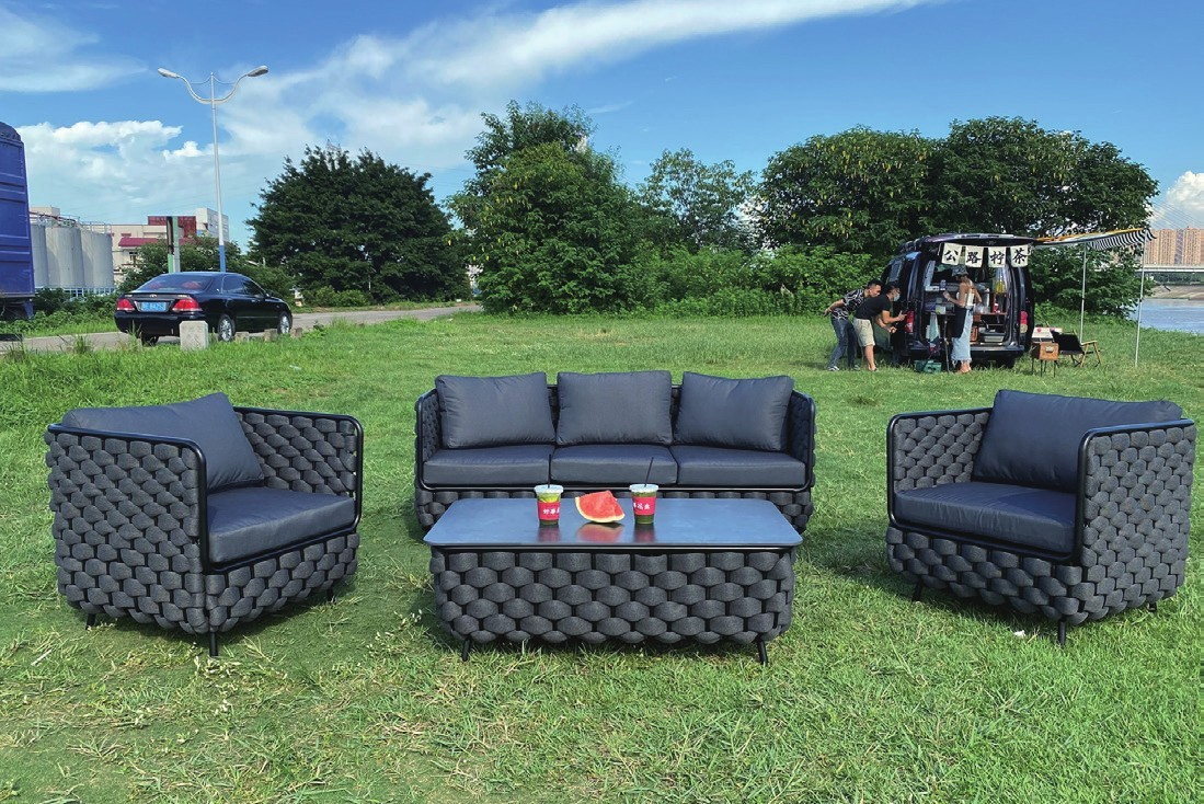 Outdoor patio lounge set.