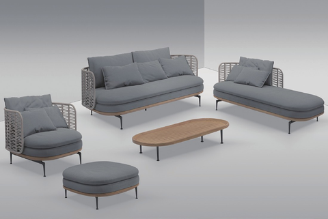 Outdoor patio lounge set.