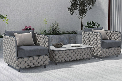 Outdoor patio lounge set.
