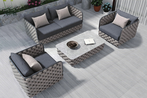 Outdoor patio lounge set.