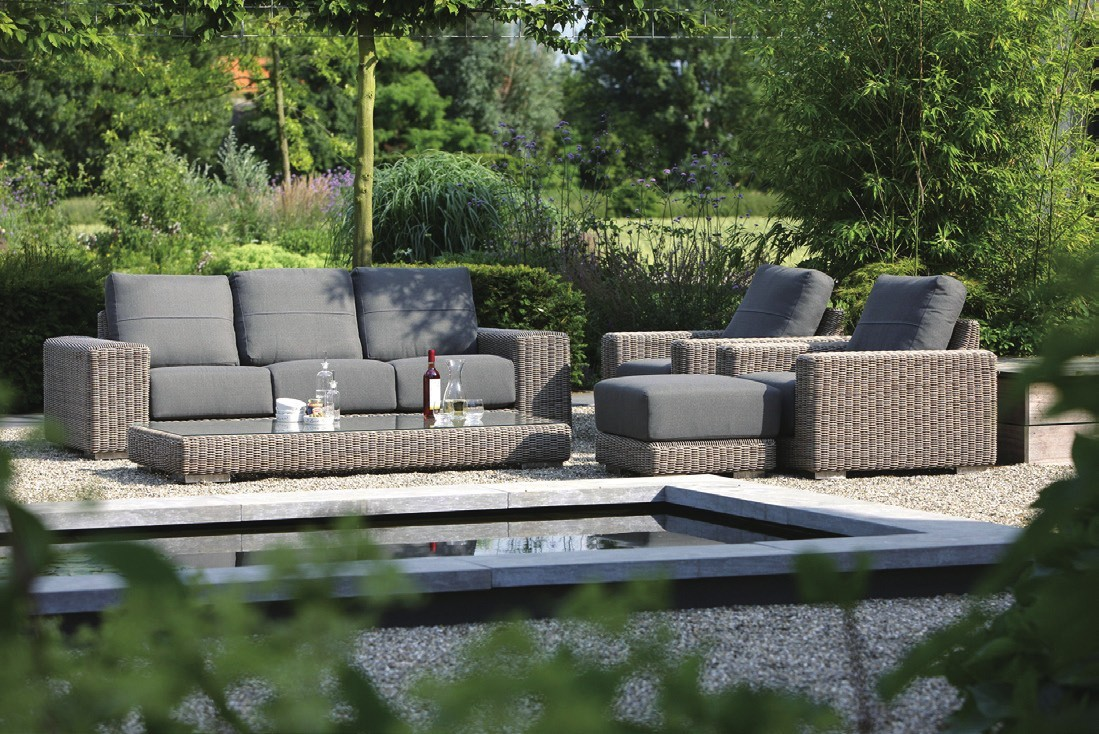 Outdoor patio lounge set.
