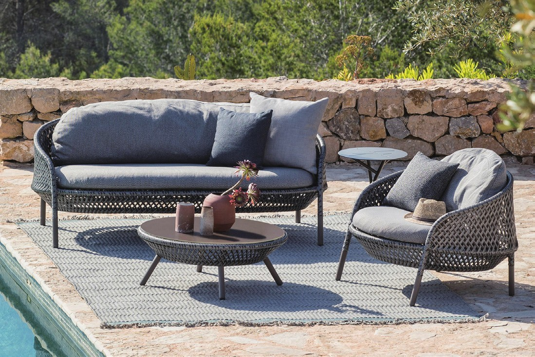 Outdoor patio lounge set.