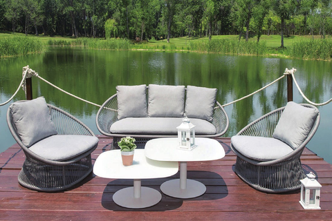 Outdoor patio lounge set.