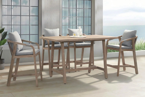4-seater garden bar dining table and chairs set