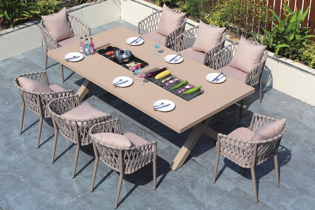 8 seater patio dining set with Armchair