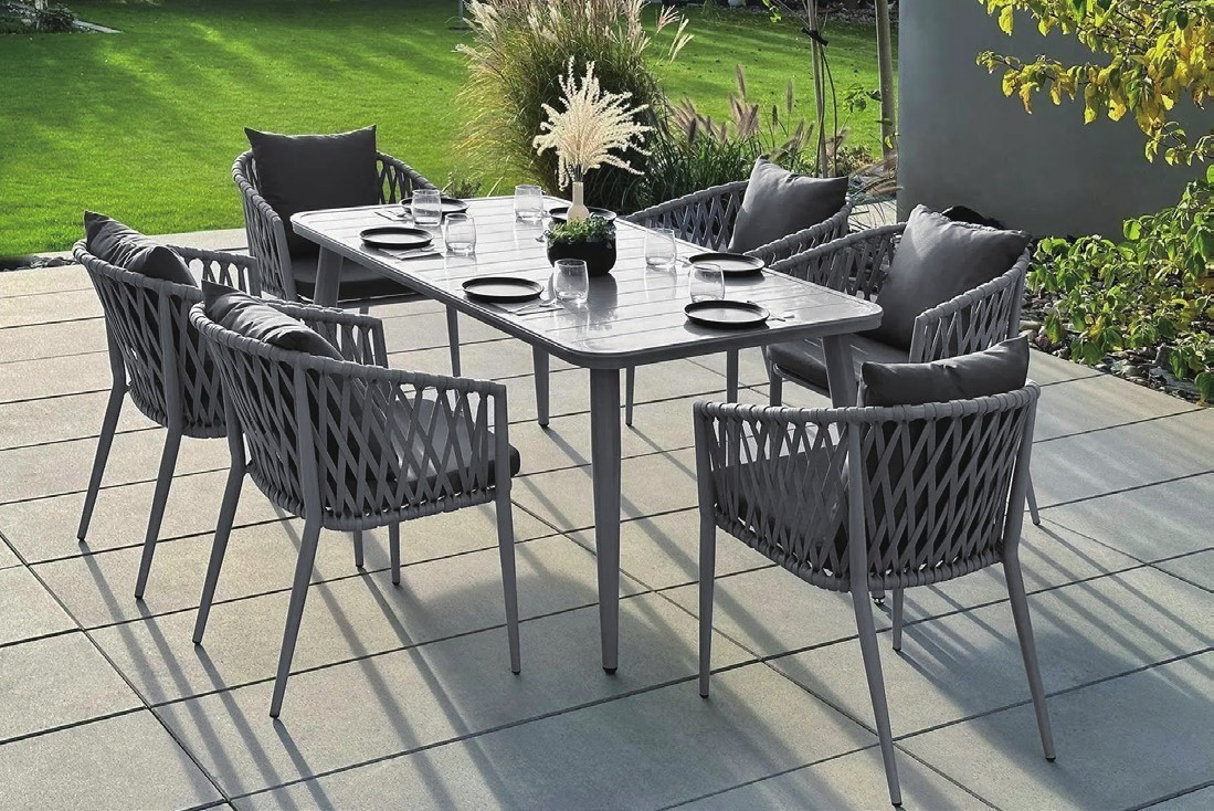6 seater patio dining set with Armchair