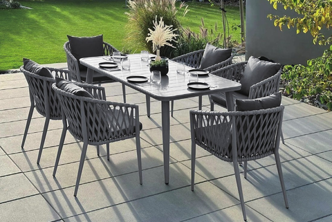 6 seater patio dining set with Armchair