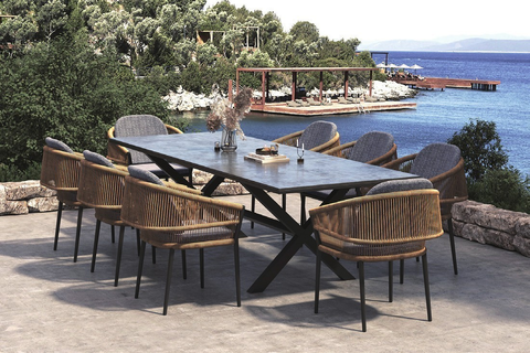 8 seater patio dining set with Armchair