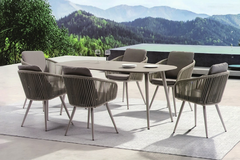6 seater patio dining set with Armchair