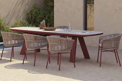 6 seater patio dining set with Armchair