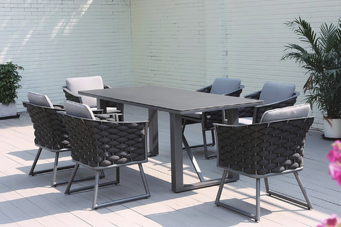6 seater patio dining set with Armchair