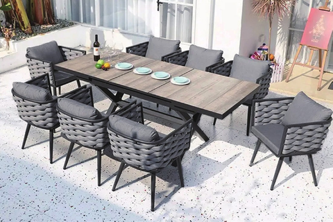 8 seater patio dining set with Armchair