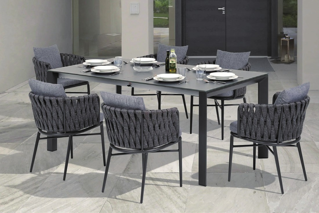 6 seater patio dining set with Armchair