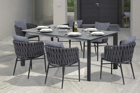 6 seater patio dining set with Armchair