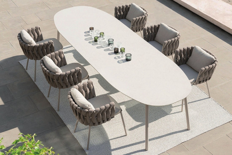 6 seater patio dining set with Armchair