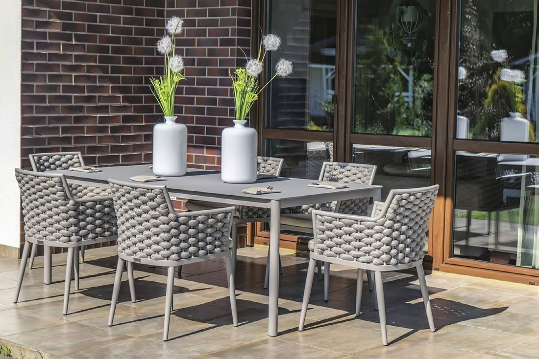 6 seater patio dining set with Armchair