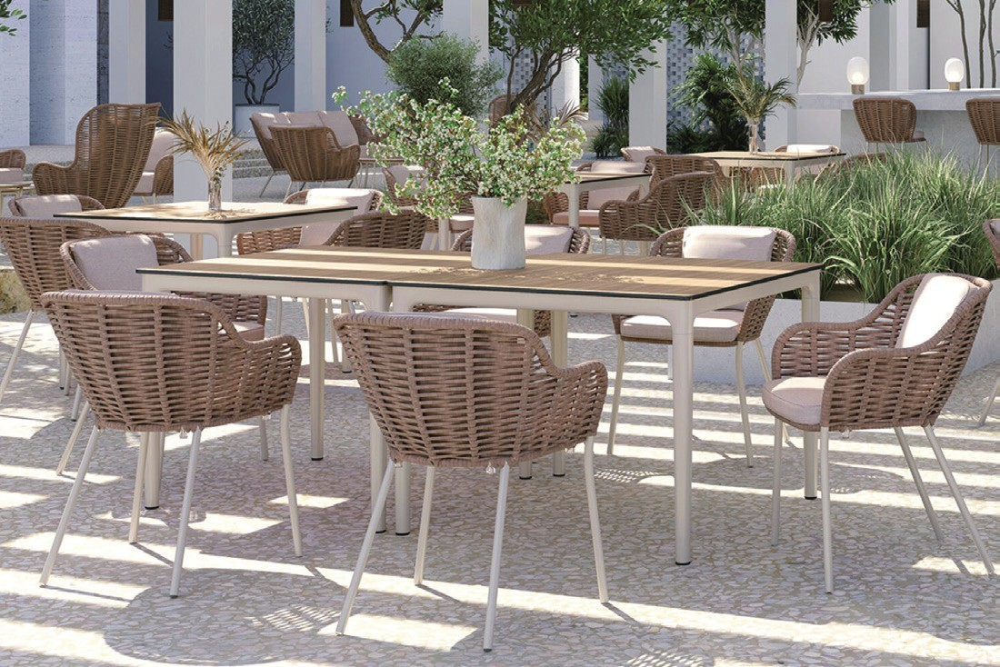 6 seater patio dining set with Armchair