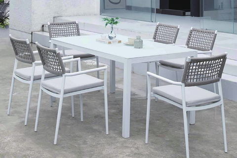 6 seater patio dining set with Armchair