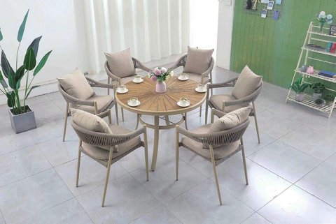 6 seater patio dining set with Armchair