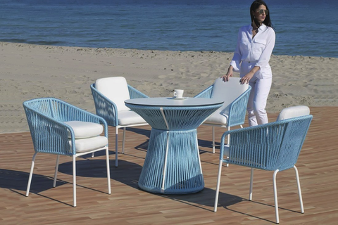 4 seater patio dining set with Armchair