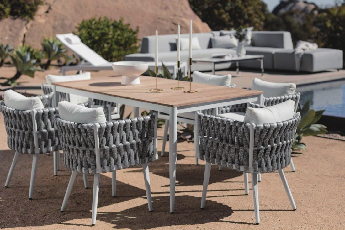 6 seater patio dining set with Armchair