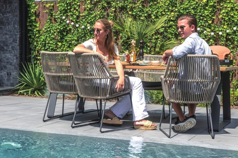 6 seater patio dining set with Armchair