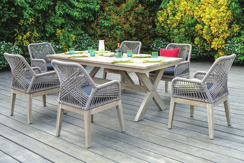 6 seater patio dining set with Armchair
