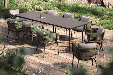 8 seater patio dining set with Armchair