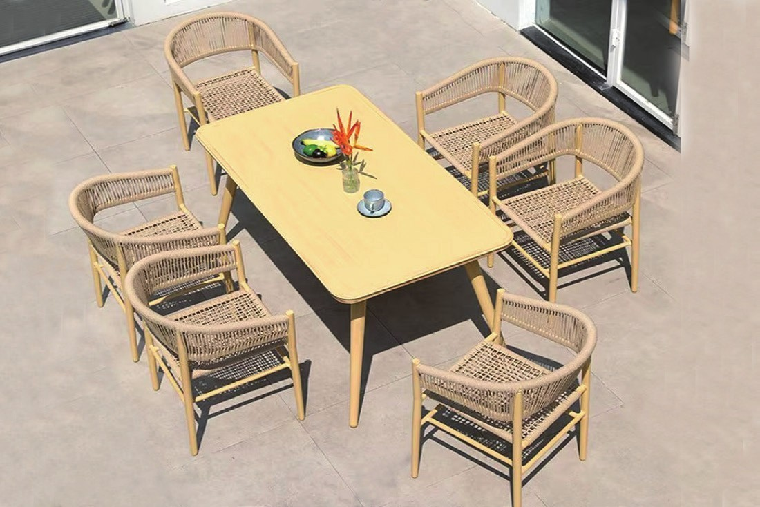 6 seater patio dining set with Armchair